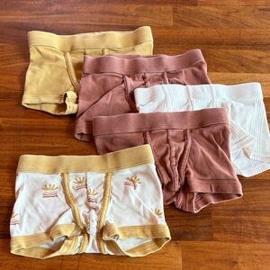 H&M Boys 3T Cotton Boxer Briefs 5 pack - Mustard, brown, Cream, suns. Underwear
